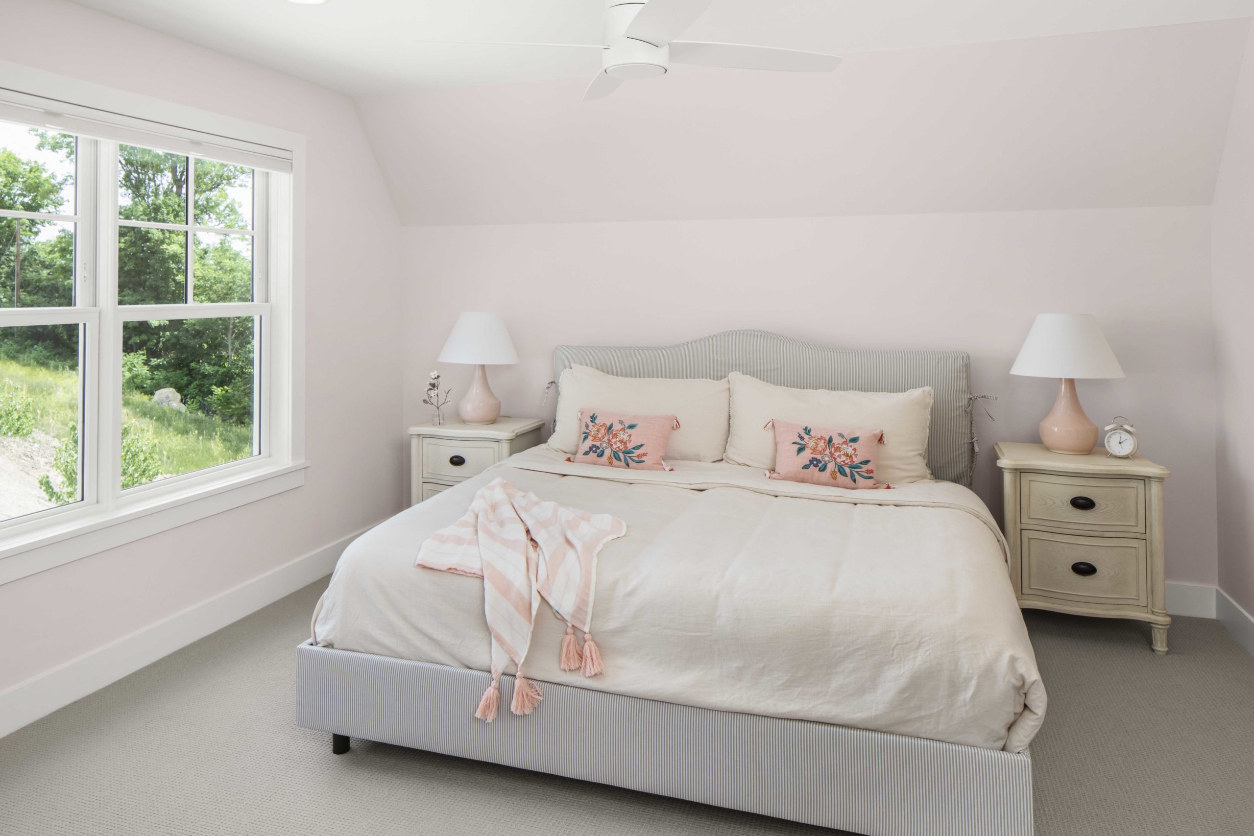 pink bedroom with pink furniture